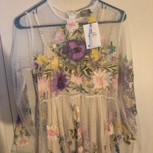 ASOS Embroidered Mesh Maxi Dress